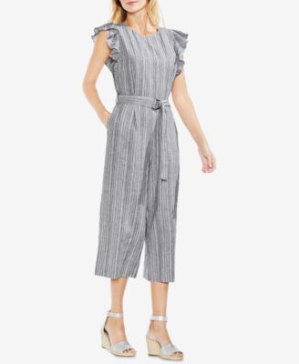 vince camuto ruffle wide leg crop jumpsuit
