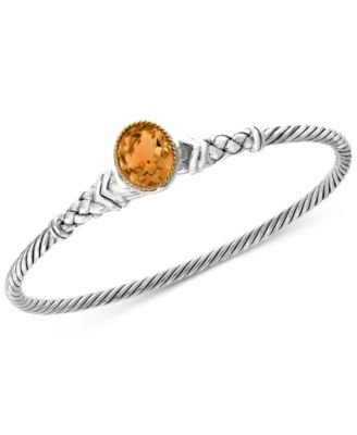 EFFY Collection - Citrine Bangle Bracelet (3-9/10 ct. t.w.) in Sterling Silver & 18k Gold