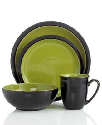 Denby - Duets Black and Green 4 Piece Place Setting