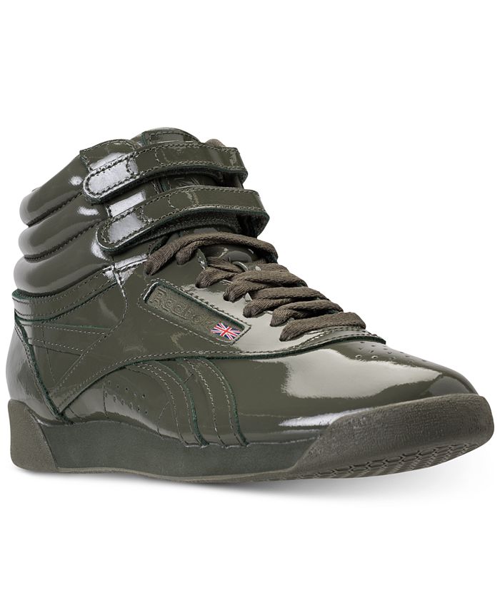 Minst ondersteuning periodieke Reebok Women's Freestyle High Top Patent Casual Sneakers from Finish Line -  Macy's