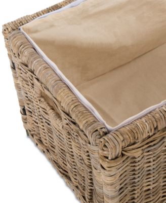 JONATHAN Y Elijah 30'' Wicker Storage Trunk
