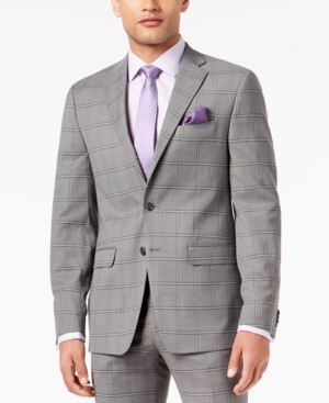 UPC 627736091197 product image for Sean John Men's Slim-Fit Stretch Black/White Windowpane Suit Jacket | upcitemdb.com