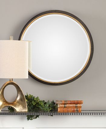 Uttermost - Sturdivant Antiqued Gold-Tone Round Mirror