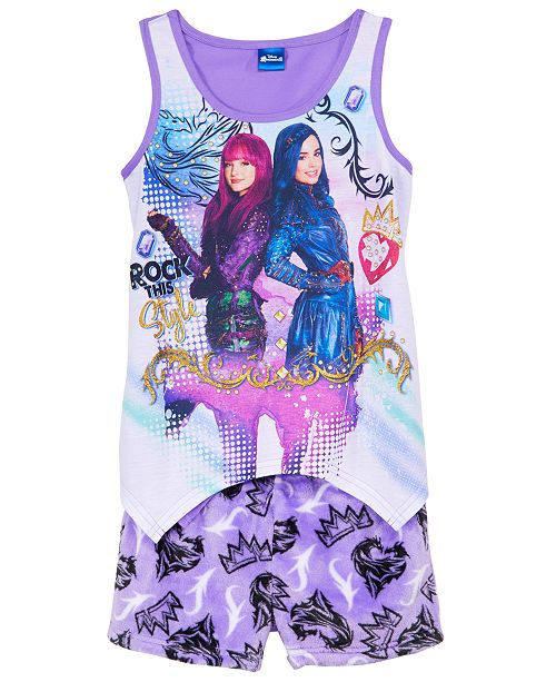 Disney Descendants 2 Pc Graphic Print Pajama Set Little Big