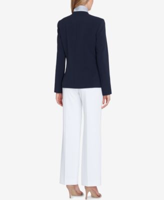 Tahari ASL Convertible Notch-Collar One-Button Jacket