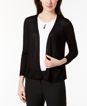 image of Alfani Textured Ottoman-Ribbed Cardigan, Created for Macy-s