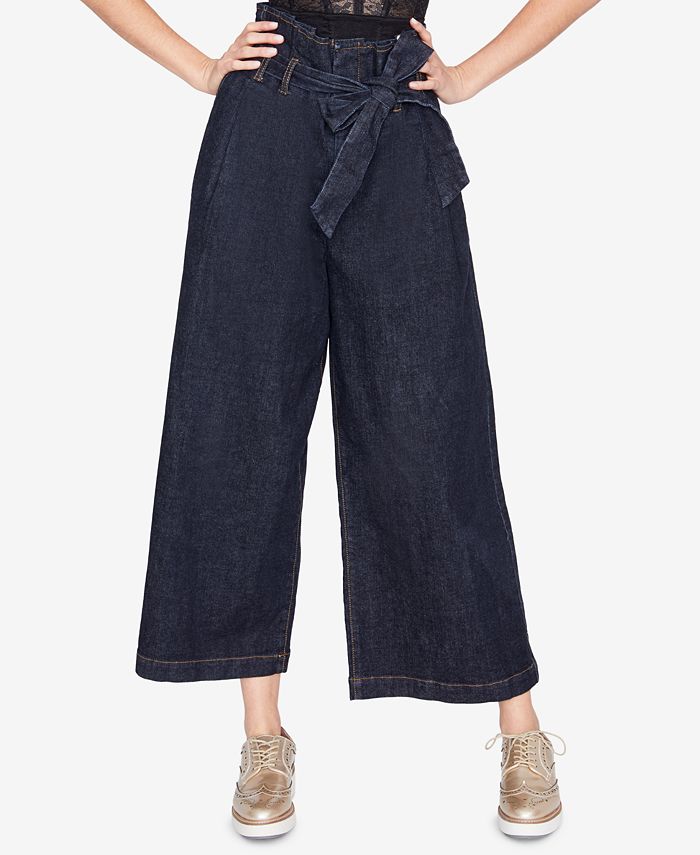 Wide leg clearance paperbag jeans