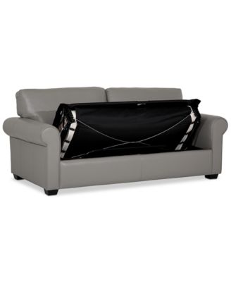 Orid 77" Full Roll Arm Leather Sleeper, Created for Macy's