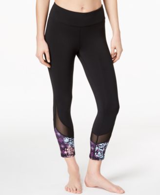 Gaiam - Om Lena Printed Mesh-Trimmed Capri Leggings