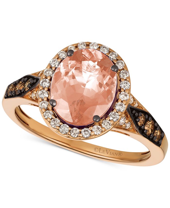 Le Vian - Peach Morganite™ (1-3/4 ct. t.w.) & Diamond (3/8 ct. t.w.) Ring in 14k Rose Gold