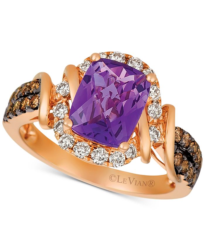 Le Vian - Grape Amethyst™ (1-3/4 ct. t.w.) & Diamond (5/8 ct. t.w.) Ring in 14k Rose Gold