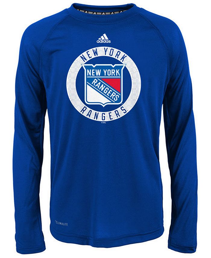 adidas New York Rangers Practice Graphic Long Sleeve T-Shirt, Big
