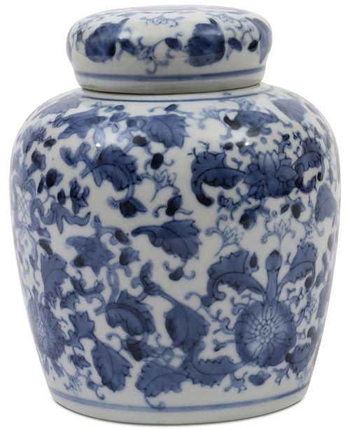 3r Studio Small Round Decorative Ceramic Ginger Jar With Lid