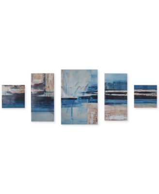 Madison Park - Overseas 5-Pc. Gel-Coated Canvas Print Set