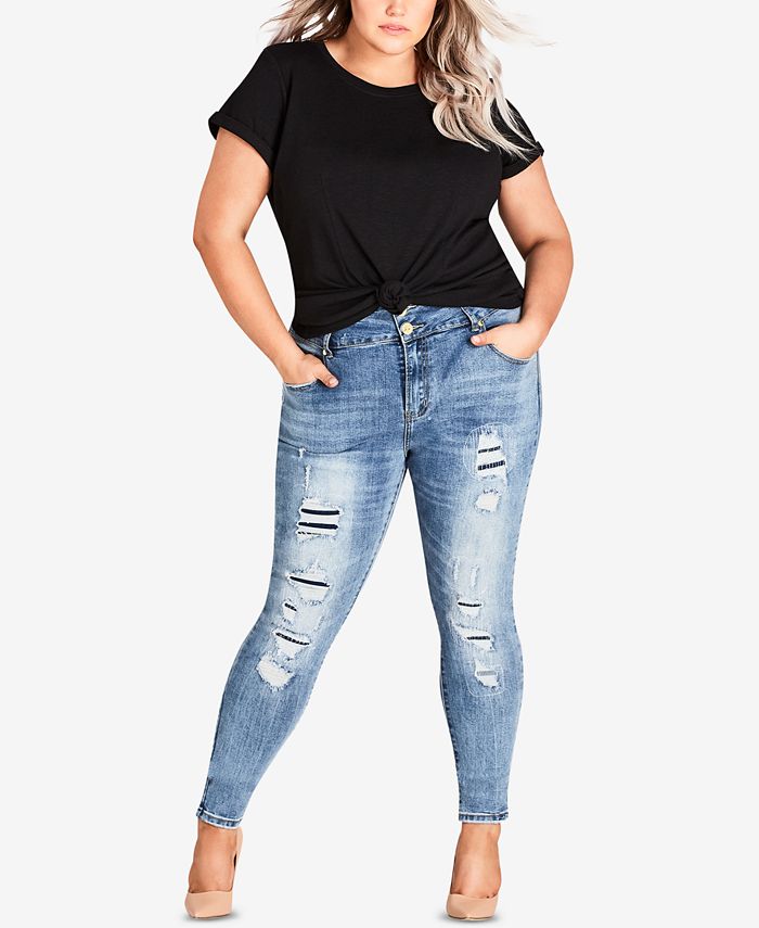 plus size ripped jeans