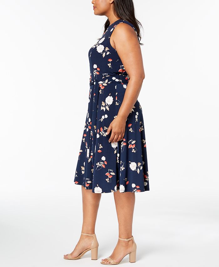 Charter Club Plus Size Floral-Print A-Line Dress, Created for Macy's ...