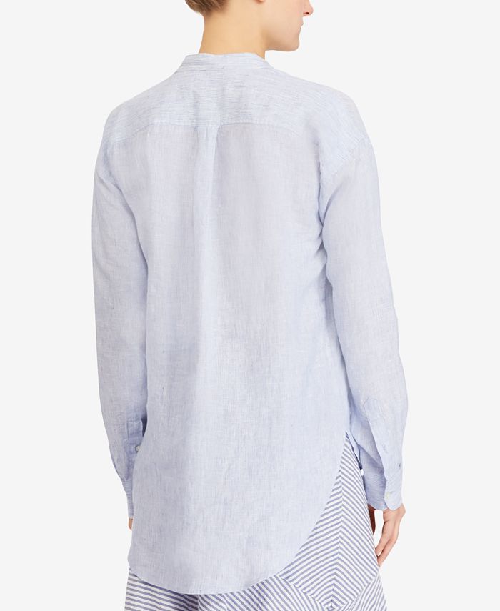 Lauren Ralph Lauren Embroidered Linen Shirt - Macy's
