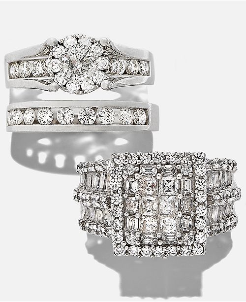  Macy s  Diamond Engagement  Ring  and Wedding  Band Bridal  Set 