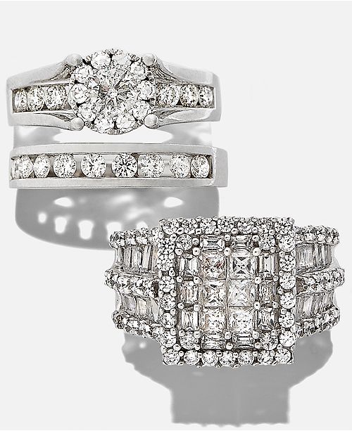 Macy s Diamond Engagement Ring and Wedding Band Bridal Set Macy s Diamond Engagement Ring and Wedding Band Bridal Set
