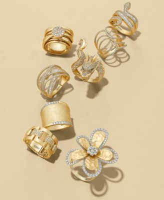 D'Oro by EFFY&reg; Diamond Flower (1-1/4 ct. t.w.) in Two-Tone 14k Gold