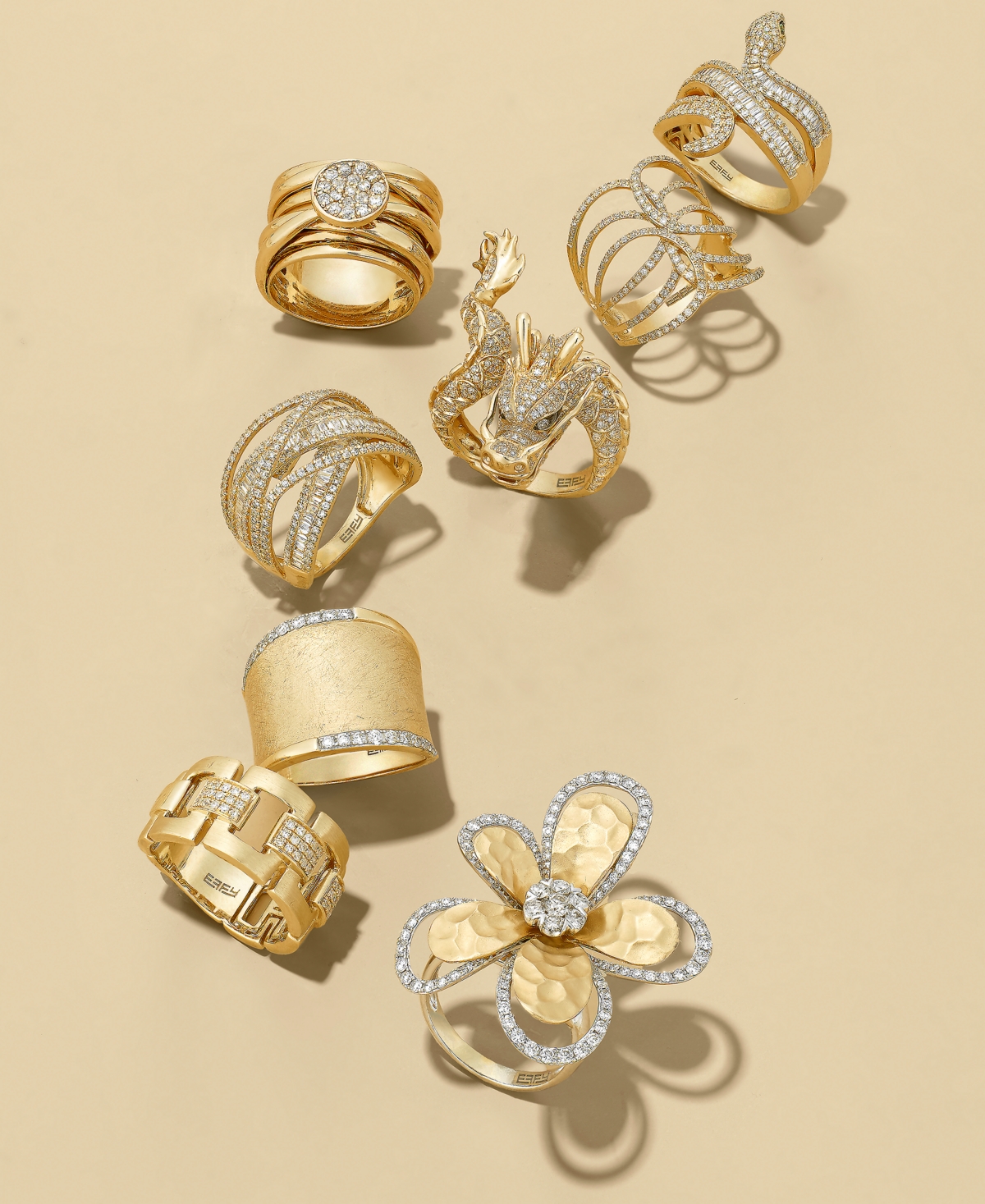 D'Oro by Effy Diamond Flower (1-1/4 ct. t.w.) in Two-Tone 14k Gold