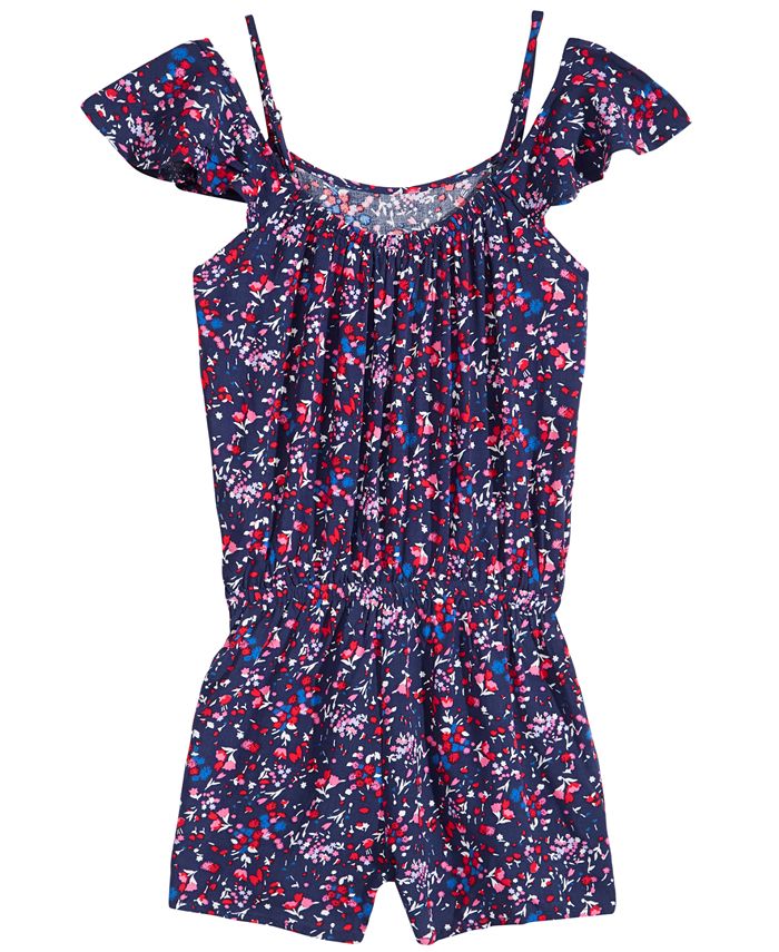 Epic Threads Floral-Print Romper, Big Girls, Created for Macy's - Macy's