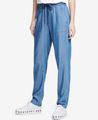 DKNY - Drawstring Chambray Pants