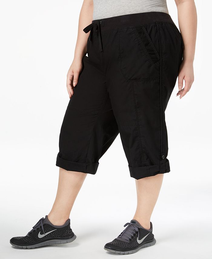 Calvin Klein Plus Size Roll-Tab Cargo Pants & Reviews - Pants & Capris ...
