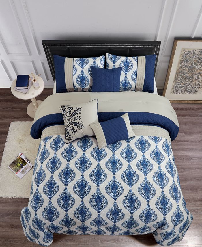 Hallmart Collectibles Gloria 7Pc. Queen Comforter Set Macy's