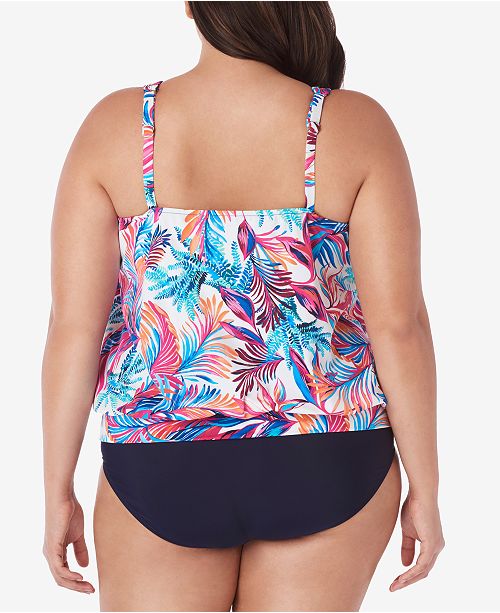 Swim Solutions Plus Size HighWaist TummyControl Swim Bottoms