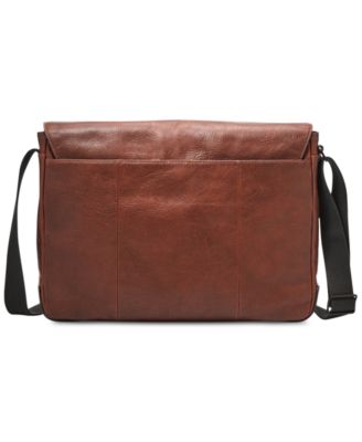 fossil leather messenger bag