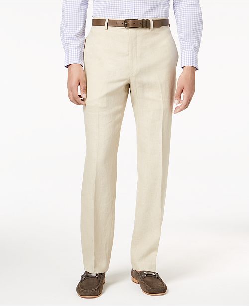 Lauren Ralph Lauren Men's Classic-Fit Solid Linen Dress Pants & Reviews ...