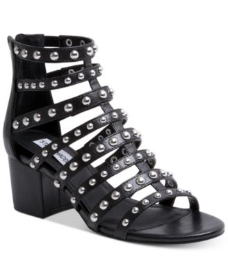 black block heel gladiator sandals