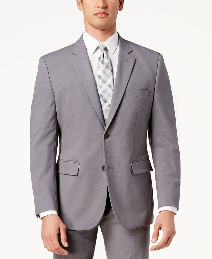 Nautica Men's Slim-Fit Active Stretch Gray Textured Solid Suit - Macy's