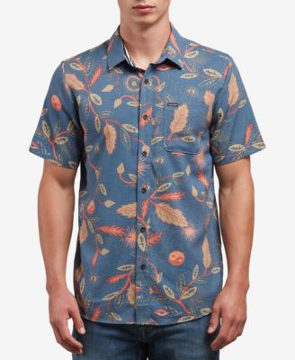 Volcom - Men's Slim-Fit Leaf-Print Shirt