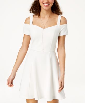 cold shoulder flare dress