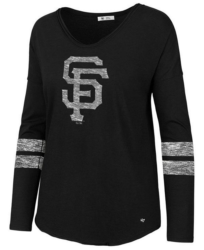 San Francisco Giants Women's Oversized Spirit Jersey V-Neck T-Shirt - Black