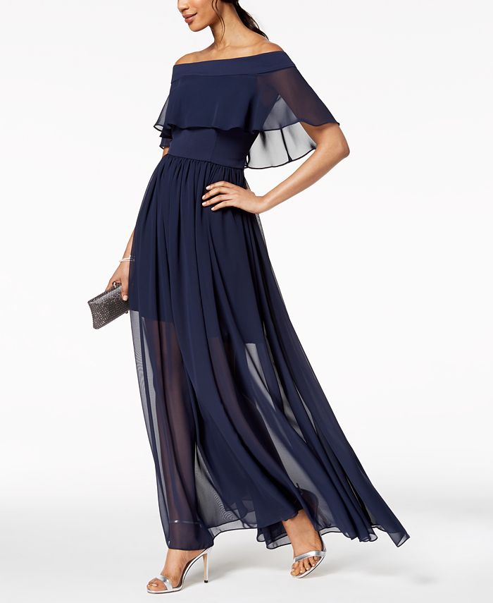 betsy and adam ruffle back gown