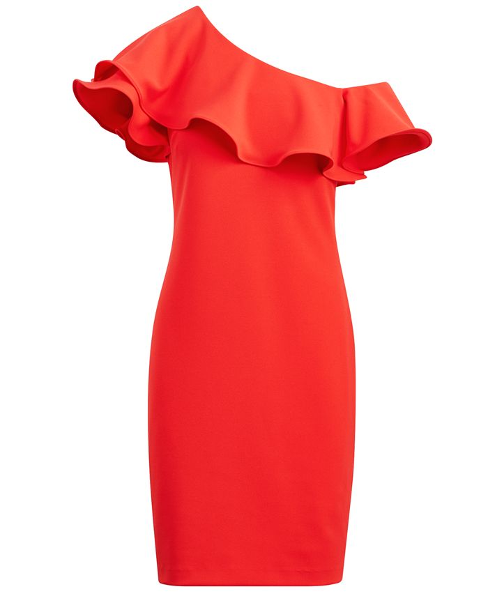 Lauren Ralph Lauren Ruffled One-Shoulder Dress - Macy's