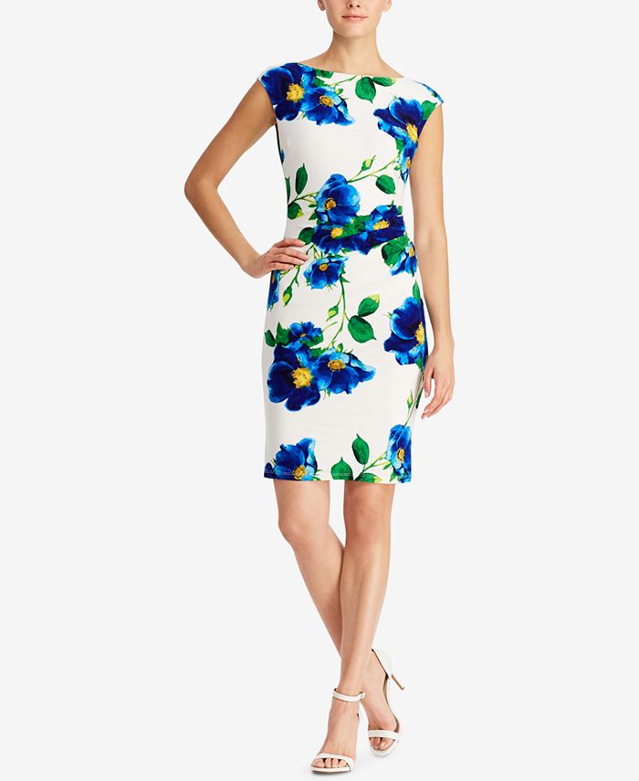 Lauren Ralph Lauren Floral-Print Cap-Sleeve Dress & Reviews - Dresses -  Women - Macy's