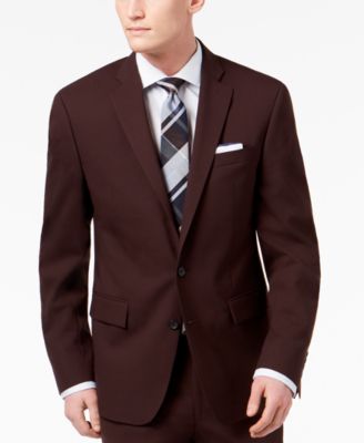 Ryan Seacrest Distinction - Men's Slim-Fit Stretch Burgundy Solid Suit Jacket