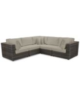 Closeout! Viewport Outdoor 5-Pc. Modular Seating Set (3 Corner Units and 2 Armless Units) with Sunbrella Cushions, Created for 
