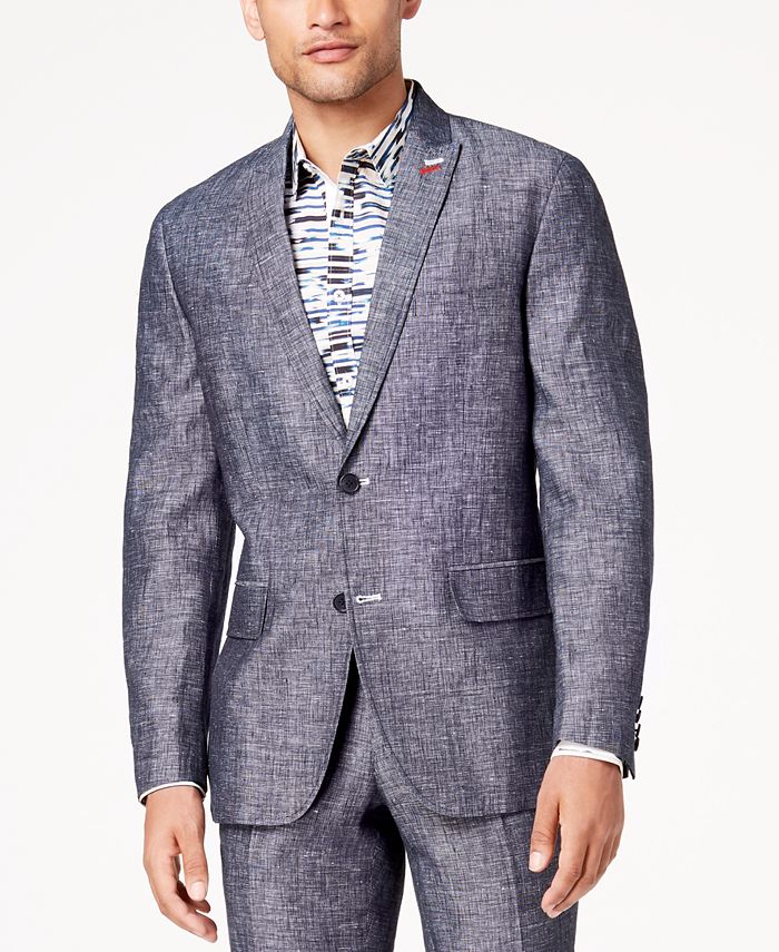 INC International Concepts INC Men's SlimFit Textured Linen Suit