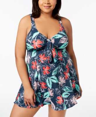 macys plus size swim dress