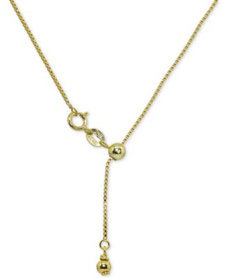 Adjustable 16"- 22" Box Link Chain Necklace in 18k Gold-Plated Sterling Silver, Created for Macy's (Also in Sterling Silver)