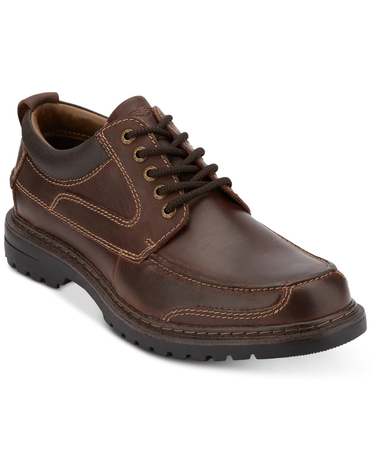 Men's Overton Moc-Toe Leather Oxfords - Red Brown