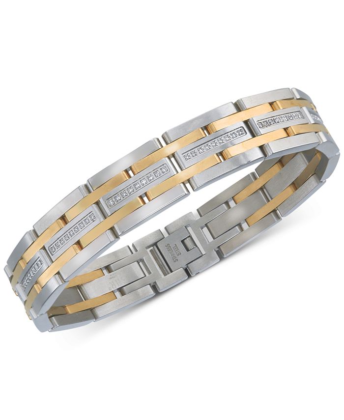 Two tone cheap mens bracelet