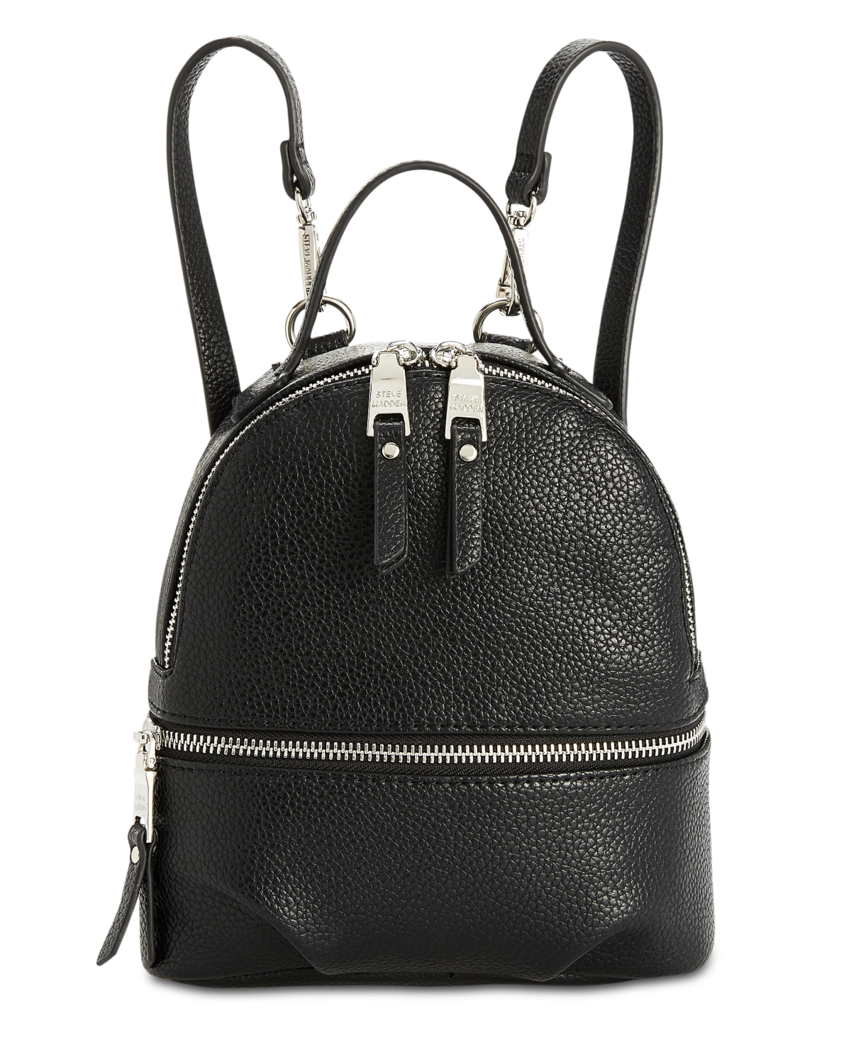 Shop Steve Madden Jacki Convertible Backpack In Black,silver