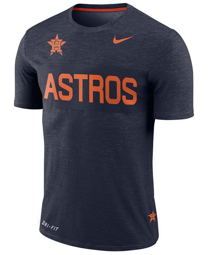 Nike Men's Houston Astros Dri-Fit Slub Stripe T-Shirt - Macy's