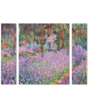Trademark Global Claude Monet 'artist's Garden At Giverny' Large Multi-panel Wall Art Set, 30" X 41"